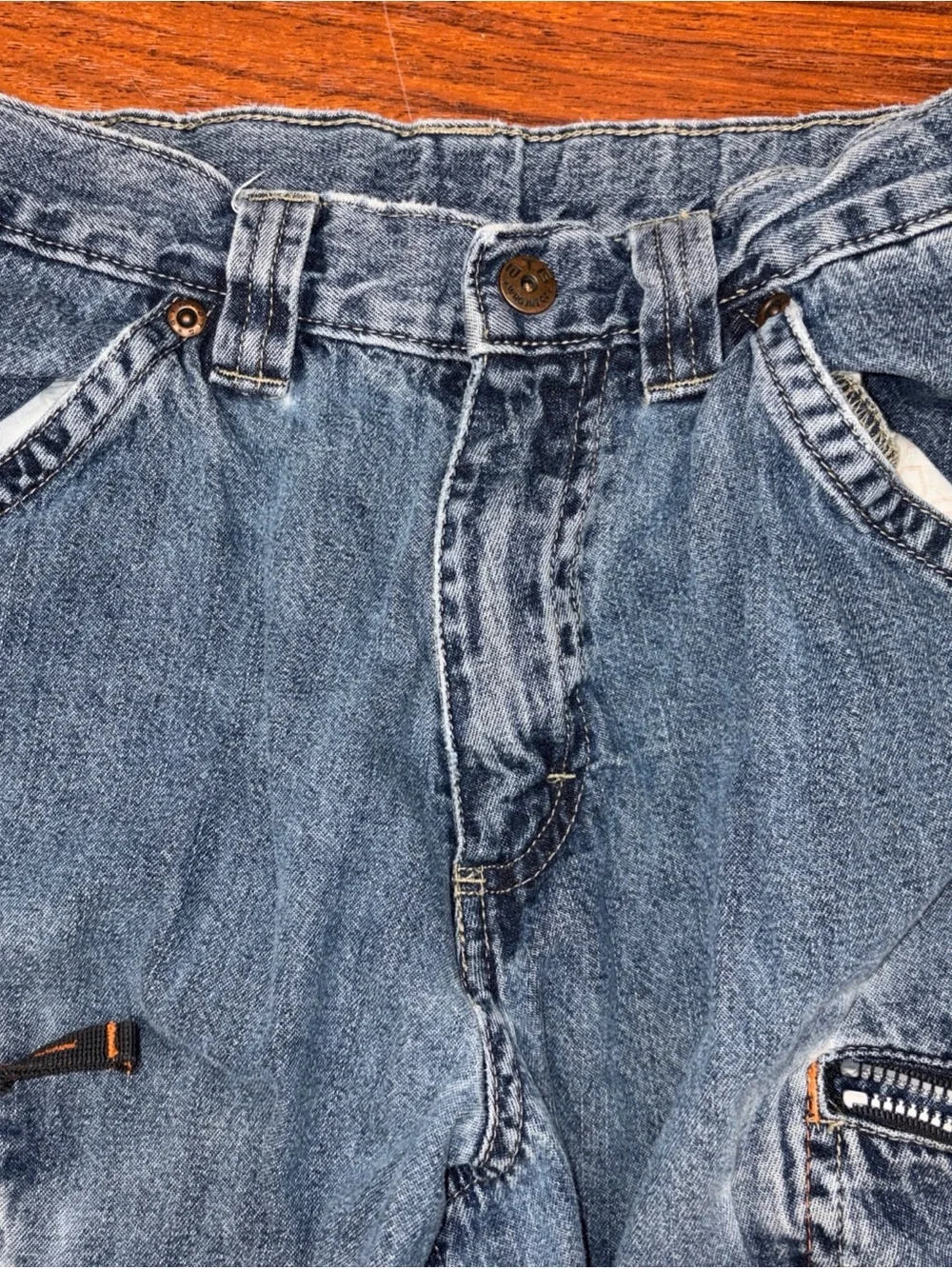 Vintage Wrangler ATG Y2K 90s Size 12 Baggy Skate Cargo Grunge Jorts Jean Shorts